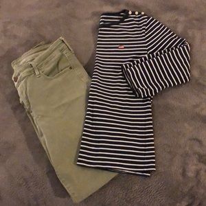 POLO by Ralph Lauren navy & white striped shirt